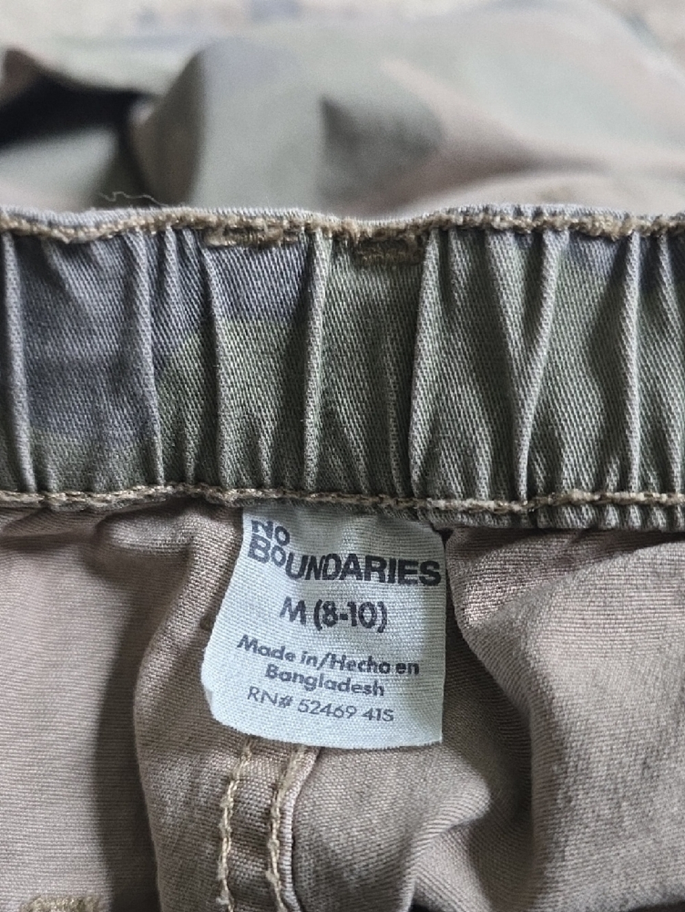 No Boundaries Men's Camouflage Cargo Pants - Green/Gray Camo - Picture 3 of 3